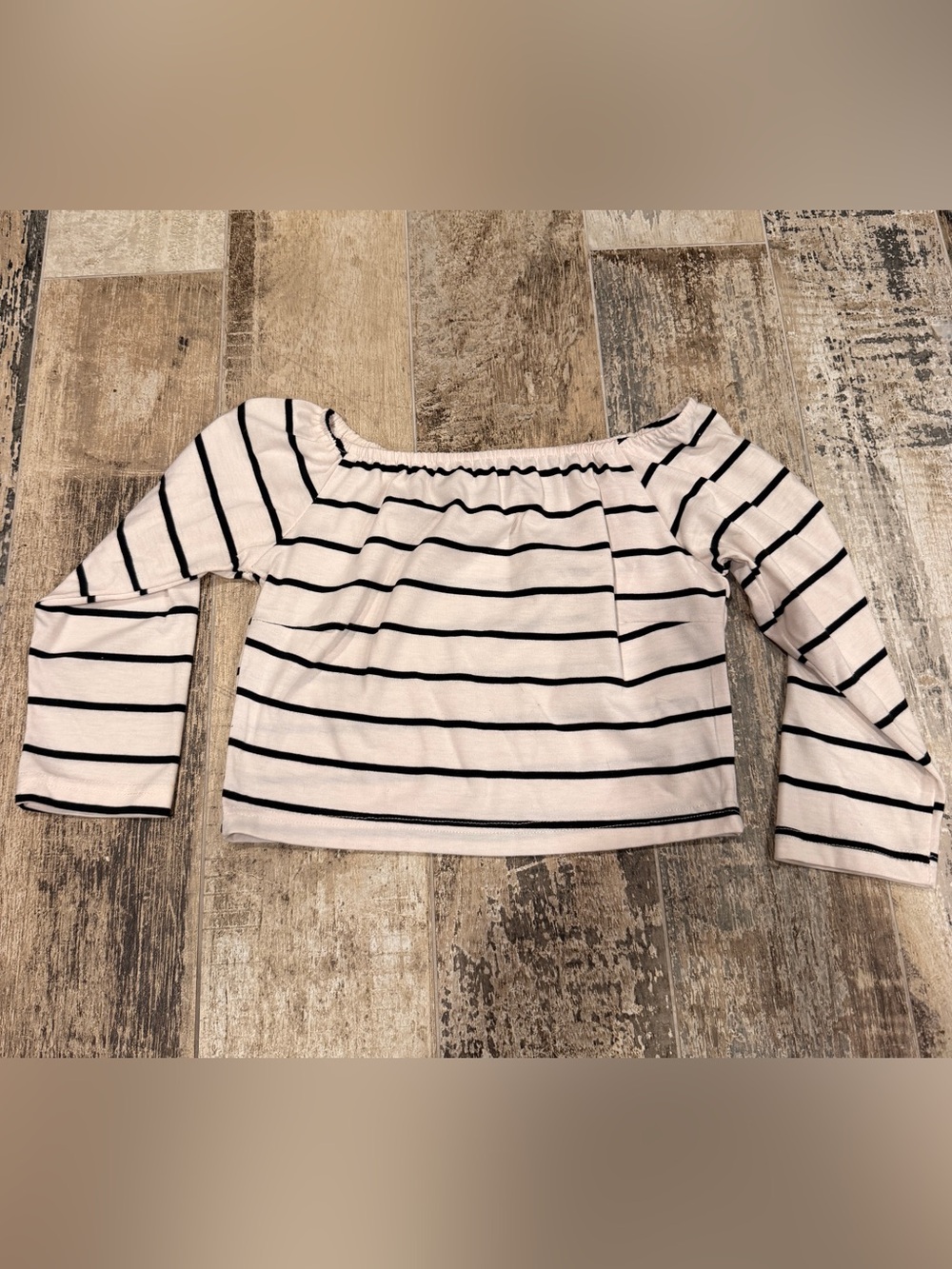 Off-Shoulder Black & White Striped Women's Top
